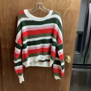 Charlotte Russe+ striped crop sweater 2x